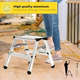 KADAX Aluminium Folding Step Ladder 125kg Non-Slip Double-Sided 2 Step Household view 3