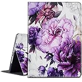 BPQOJB for Microsoft Surface Pro 7 Case with Adjustable Stand & Auto Wake/Sleep Slim Smart Protect Cover Tablet Case for Microsoft Surface Pro 7 Plus/6/5/4 12.3 inch - Purple Flowers