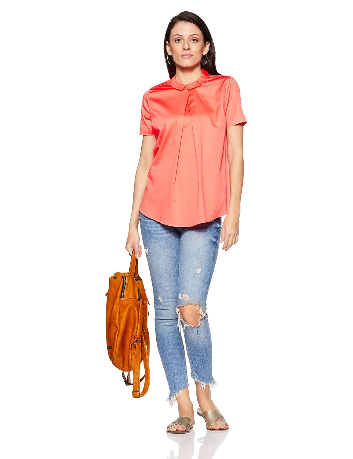 allen solly women's plain regular fit shirt