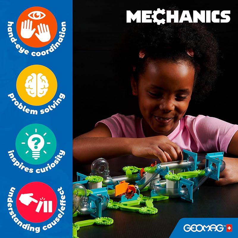 - Mechanics Gravity Elevator Circuit - Gioco Educativo e Creativo per Bambini - Costruzioni Magnetiche, Circuito con Blocchi Magnetici - Confezione da 207 Pezzi