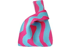 Anopo Women's Wrist Knot Tote Bag Small Crochet Wristlet Handbag Aesthetic Cute Knit Purse