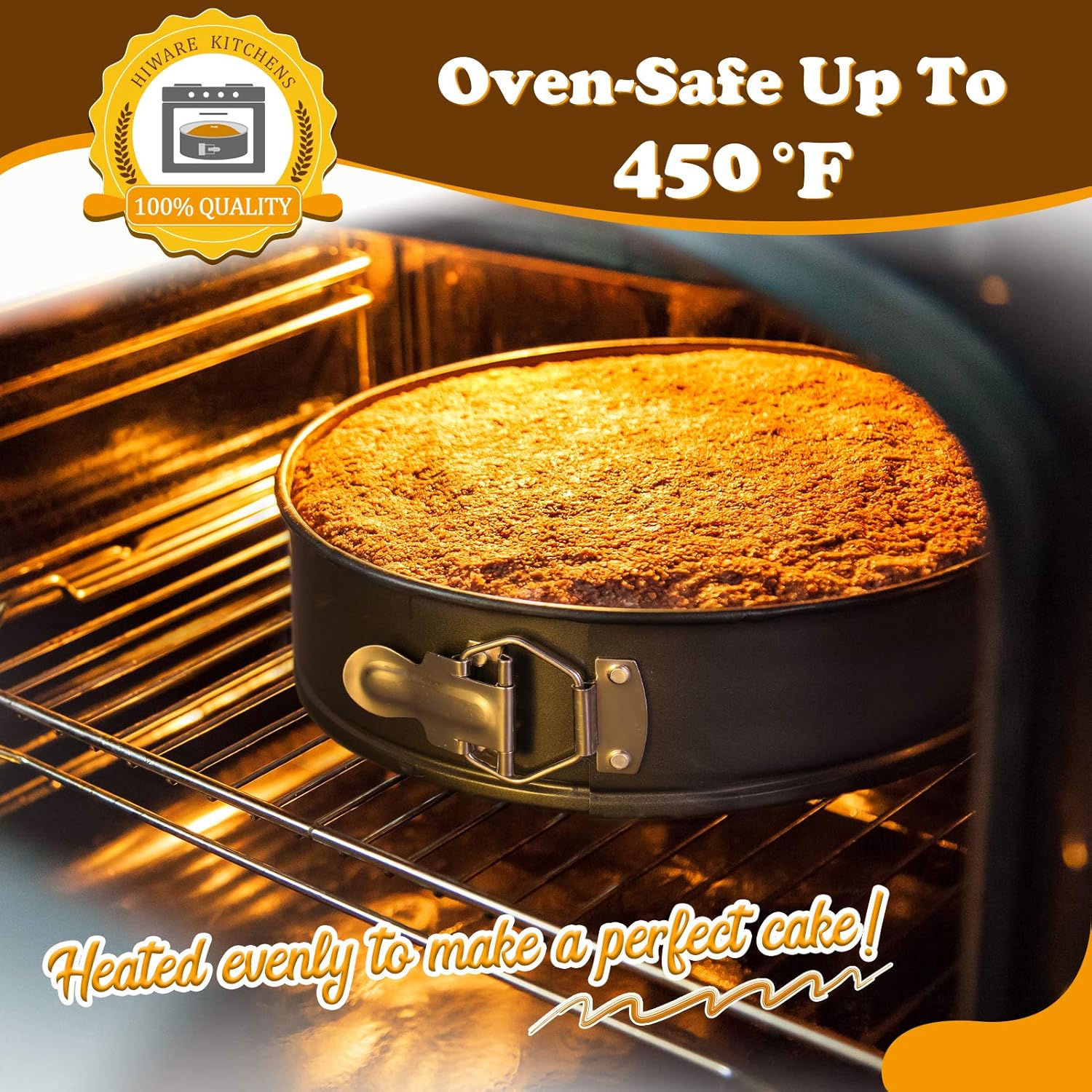 Hiware 8 Inch Non-stick Springform Pan with Removable Bottom - Leakproof Cheesecake Pan with 50 Pcs Parchment Paper: Kitchen & Dining