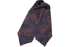 Elizabetta Men's 100% Silk Ascot Ties, Day Cravat Neckties, Handmade in Italy