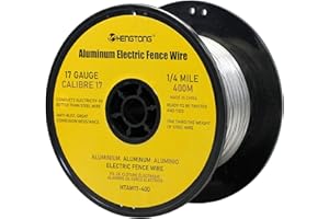 HENGTONG 17 Gauge Aluminum Wire for Electric Fencing, 1/4 Mile(400m) Aluminum Electric Fence Wire for Garden Fence, Chicken Wire Fence, High Conductivity and Durability