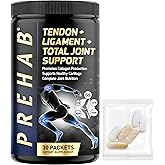 PREHAB Tendon + Ligament + Total Joint Support | #1 Joint Supplement for Athletes | 40 Ingredient Super Complex | Glucosamine Chondroitin MSM Turmeric | Premium Tendon Ligament Joint Supplement