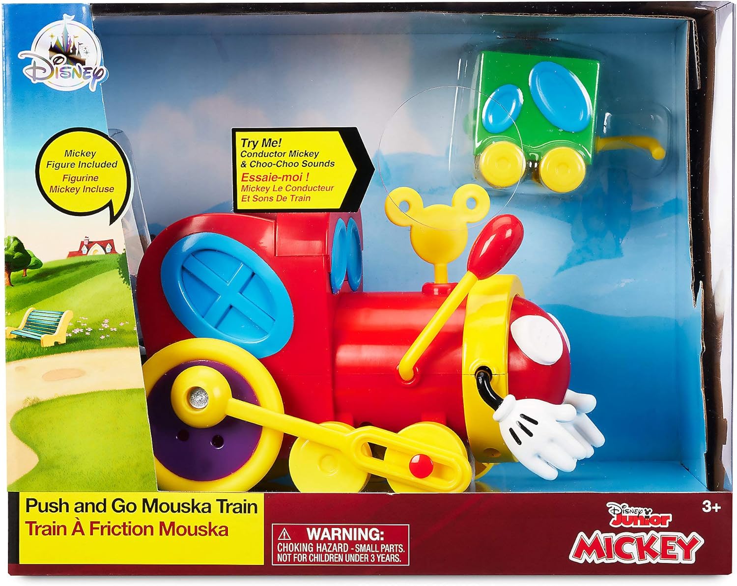 mickey mouse push and go mouska train