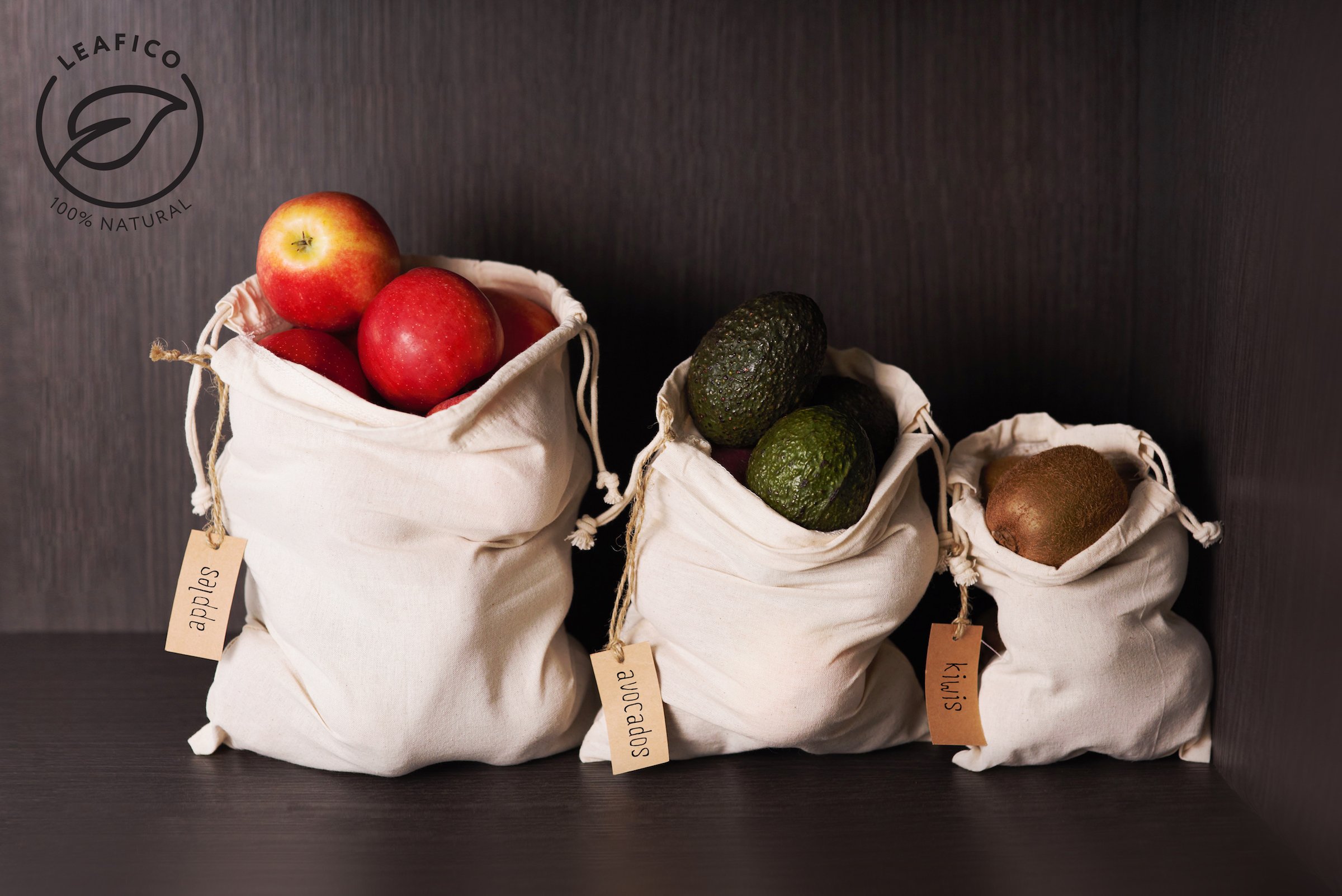 Organic Cotton Reusable Produce Bags Biodegradable EcoFriendly Bulk