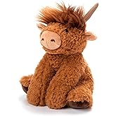 The Petting Zoo Highland Cow Plushie Stuffed Animal, Gifts for Kids, Wild Onez Wildlife Animals, Cow Plush Toy, 9 inches