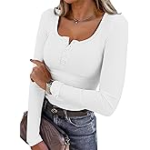 ANRABESS Women's Long Sleeve Henley Tops Ribbed Knit Slim Fitted Trendy T Shirt Basic Tees Layer 2025 Fall Fashion Outfits