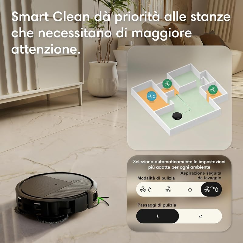 Roomba® Plus 576 Combo robot aspirapolvere lavapavimenti, 25.000 Pa