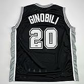 Facsimile Autographed Manu Ginobili San Antonio Black Reprint Laser Auto Basketball Jersey Size Men's XL