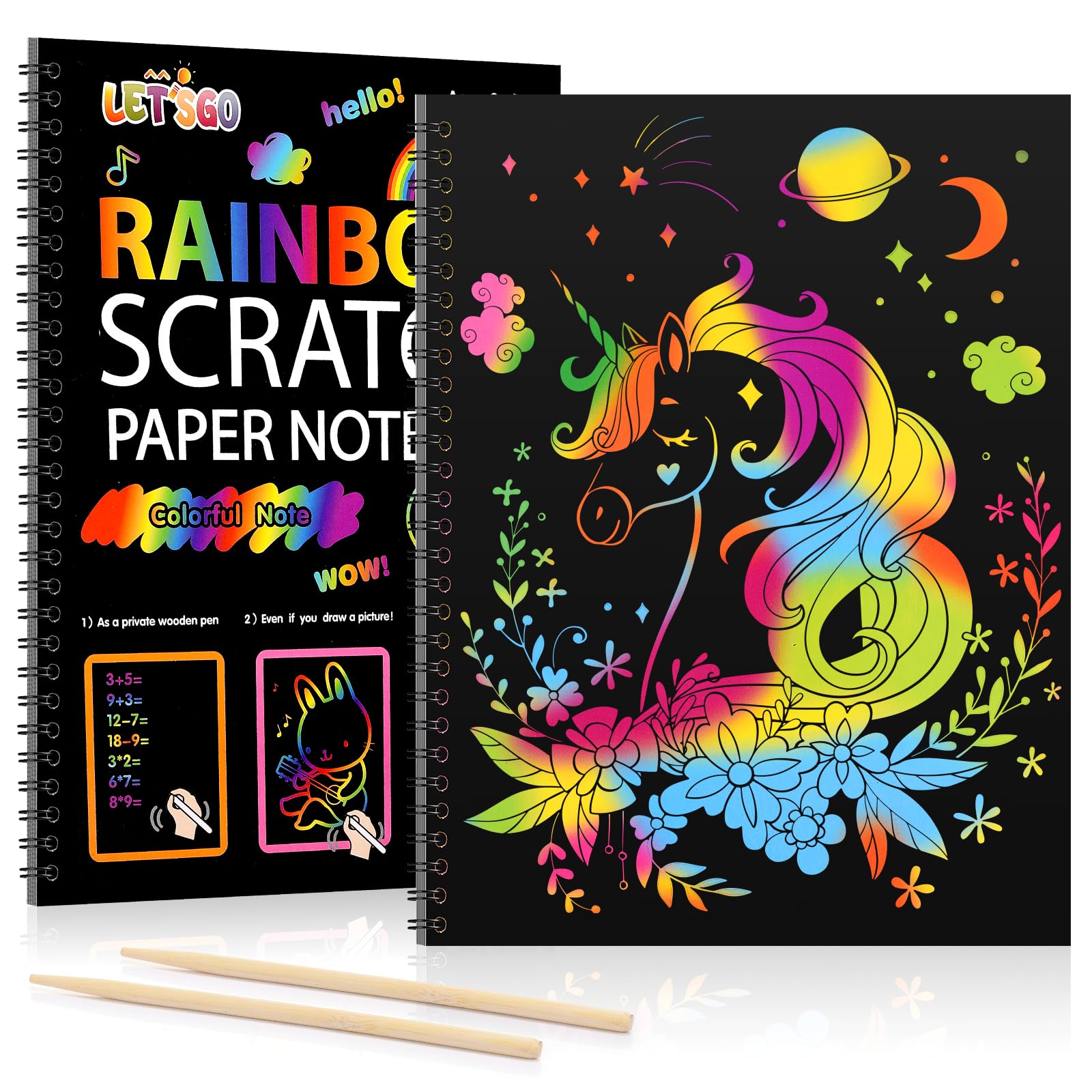 3 4 5 6 7 8 9 10 Year Old Girls Boys Gifts, Unicorn Gifts for Girls Age 3-10 Scratch Art for Kids Girl Birthday Presents Girl Toys Age 3-10 Gift for 3-10 Year Old Boy Toys for 3-10 Year Old Boys