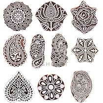 Amazon.com: Hashcart Wooden Stamp Block Printing - Henna Stamps ...