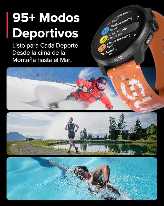 Race S Reloj Correr con Pantalla Táctil AMOLED, Reloj Deportivo GPS de Doble Frecuencia, Seguimiento de HRV y Sueño, Plan de Entrenamiento Basado en IA, Mapas Offline Gratuitos
