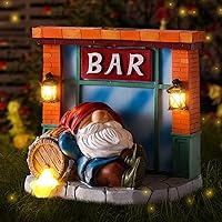 WINTS Garden Gnomes Outdoor with Solar Lights, Solar Gnomes Decor for Outside, Gnome Statue Funny Garden Gnomes for Lawn, Bal