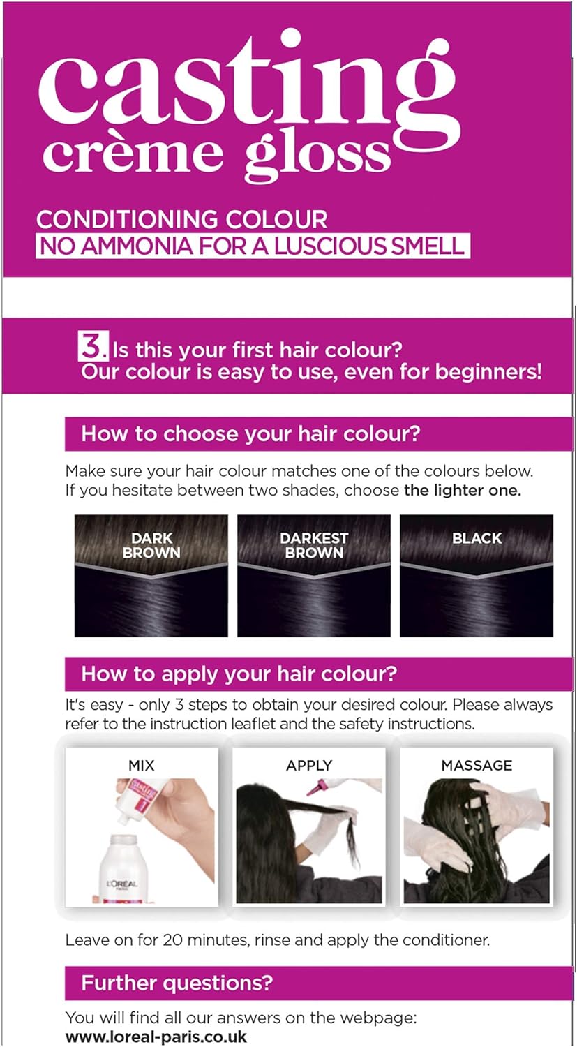L'Oréal Paris Casting Crème Gloss Semi-Permanent Hair Dye, Ammonia-Free Formula & Honey-Infused Conditioner, Glossy Finish - Image 3