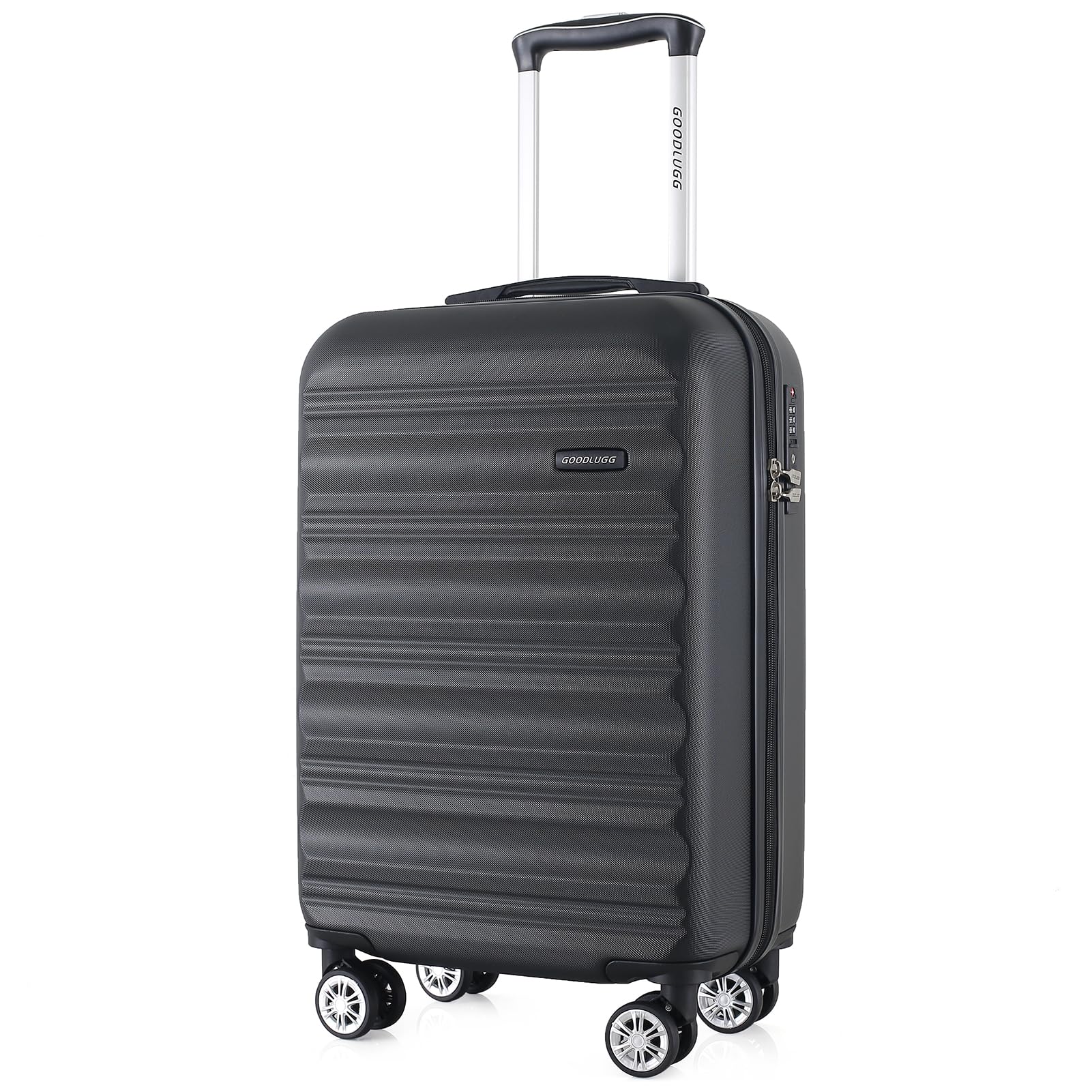 Photo 1 of GOODLUGG 20-Inch Carry-on Luggage with Spinner Wheels and TSA Lock, Airline Approved Lightweight Hardside Suitcase for Travel, Hardshell Suit Case, 20", Black