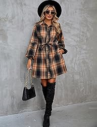 Blooming Jelly Womens Plaid Shirts Flannel Long
