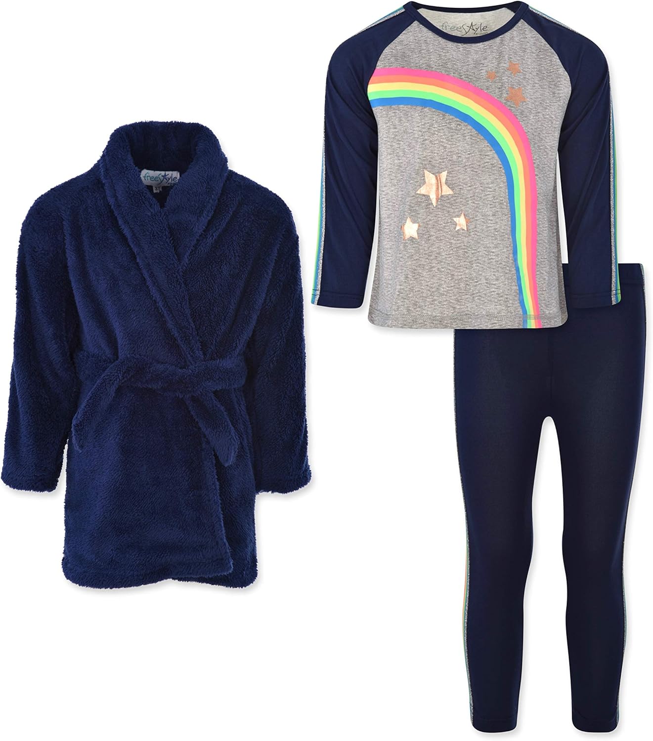 Freestyle Revolution Toddler & Big Girl's 3 Piece Pajama & Robe Set