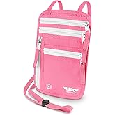 Hero Travel Supply Neck Wallet, RFID Blocking Passport Holder, Easy to Conceal Pouch (Hot Pink)