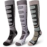 OutdoorMaster Merino Wool Ski Socks, 2/3 Pairs Compression Over The Calf for Men & Women, Winter Snowboard Thermal Socks
