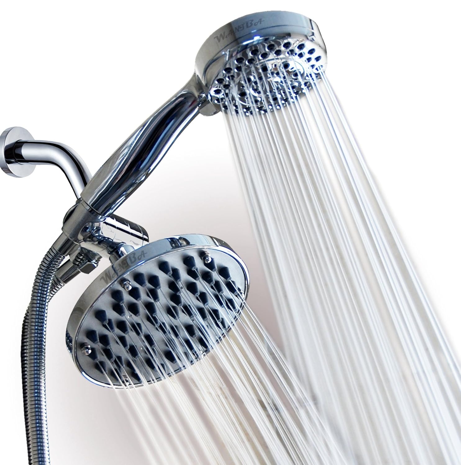 WantBa High Pressure Shower Head Combo with 6 Feet Stainless Steel hose