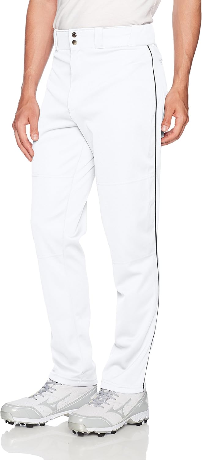 White/Navy Wilson Mens Classic Relaxed Fit Piped Baseball Pant Large