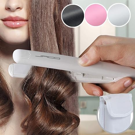 Mini Keramik Glätteisen für Haare | inklusive Netzteil und Tasche, für Reisen, max. Temperatur: 185 °C, in drei Farben | Haar