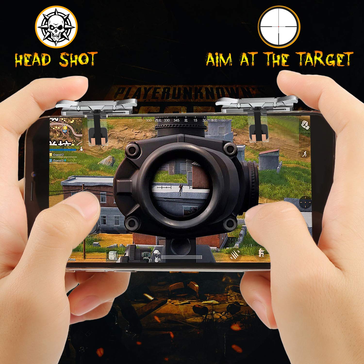 [4 Triggers] Fortnite PUBG Mobile Trigger -Mobile Game Controller Cellphone Game Trigger for Battle Royale/Fortnite/PUBG