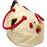 SCS DIRECT Large The Original Rubber Hen Chicken Purse with Top Handle Cute Unique Fashion Novelty Tote for Women