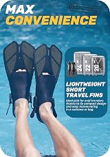 CAPAS Snorkel Fins Travel Size Short Adjustable Open Heel Grey S/M view 6