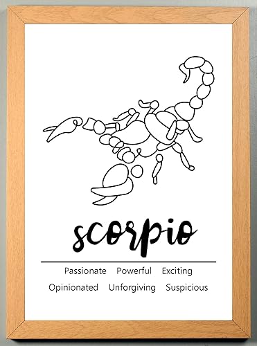 Scorpio Zodiac Star Sign Birthday Astrology Poster Sold In A Light Wood Frame Amazon Co Uk Handmade