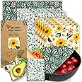 Beeswax Wrap, 9 Pack Beeswax Wraps for Food Storage, Organic, Sustainable, Beeswax Food Wraps, Zero Waste Reusable Food Wrap Beeswax Paper 1L, 3M, 5S Plants Pattern Sandwich Wrappers