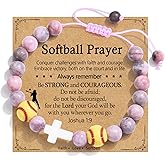 PODLEV Baseball/Basketball/Soccer/Softball/Volleyball Bracelet for Girls Women- Cross Charm Beaded Bracelets, Christmas Birthday Easter Graduation Gifts for Daughter Granddaughter Niece Sister Coach