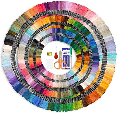 benlidoner Embroidery Threads Kit 200 Skeins Cross Stitch Floss for Beginners