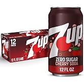7UP Cherry Zero Sugar Soda, 12 fl oz cans, 12 pack