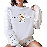Custom Mama Bear Sweatshirt, Mama Est with Kids Name on Sleeve Sweatshirt, Personalized Mom Sweatshirt, Nana, Grandma, Gigi, Mothers Day Shirt, Custom Mama Bear Hoodie