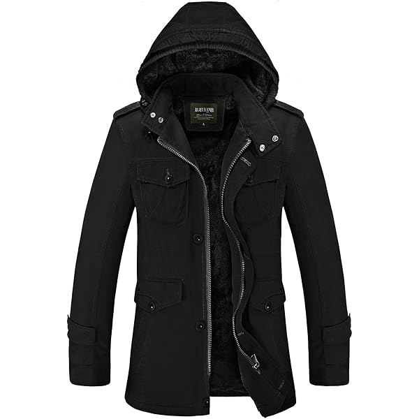 WENJHEN Winter Plus Velvet Men's Jacket, Thick Winter Jacket