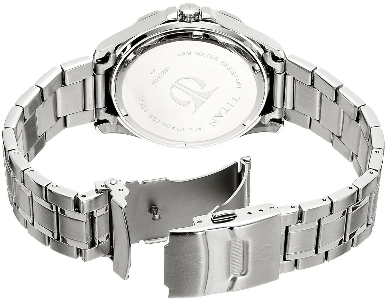 titan analog black dial men's watch - 1622sm01j