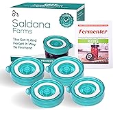 Easy Fermenter Fermentation Lids Refill Pack, Mason Jar Airlock Lid Kit, Fermenting Lids for Wide Mouth Mason Jars, Kimchi, Pickle, and Sauerkraut Fermentation, Pack of 4