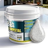 Coral Crystal Epoxy Colored Sand Floor Paint Self Leveling&ndash;420 Fl Oz | Easy Pour &amp; Roll Application,Waterproof &amp; Renew Garage,Basement,Outdoor with Concrete(White Pebble, Net Content 20KG)