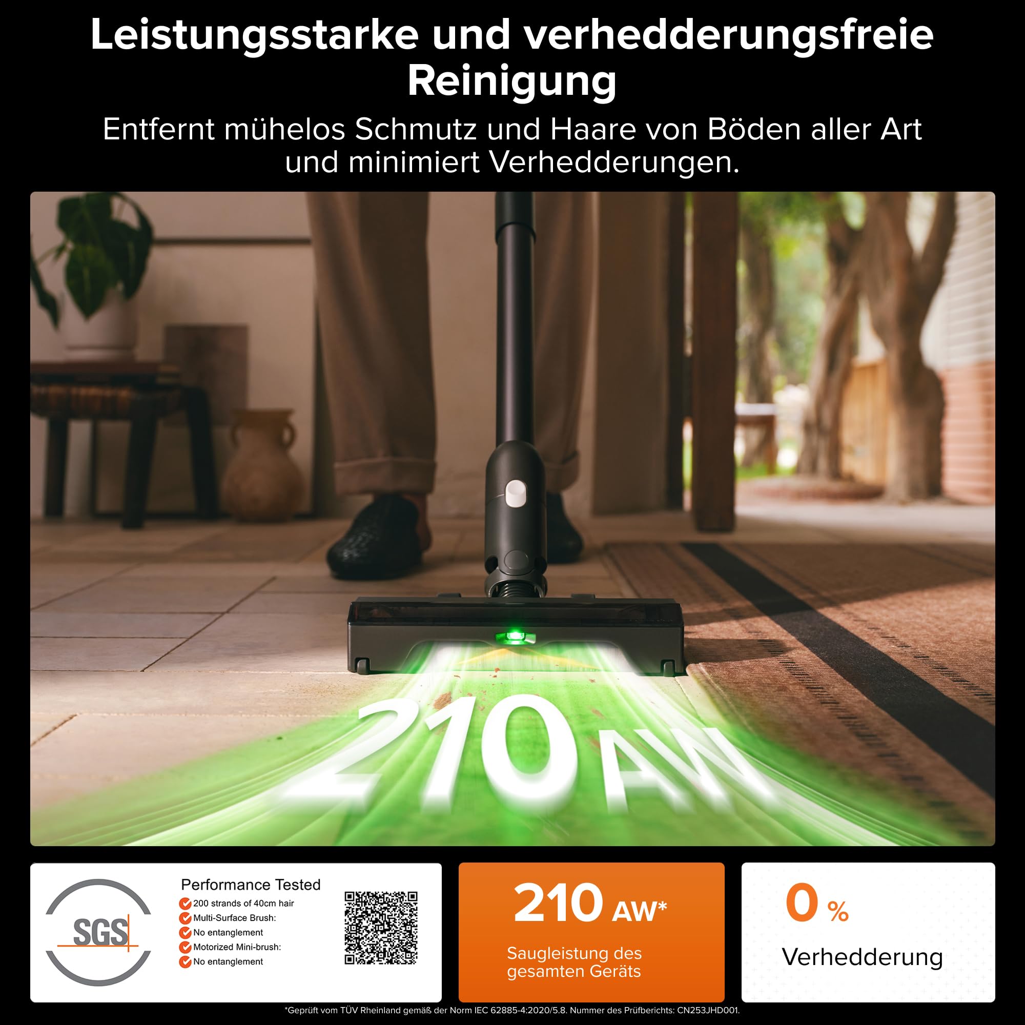 roborock H60 Hub Ultra Akku Staubsauger mit Absaugstation, 210AW kraftvolle Saugleistung, 90 Min. maximale Laufzeit, Staubsauger kabellos, Anti-Tangle Bürste für Teppiche, Hartböden, Tierhaare, Auto 3