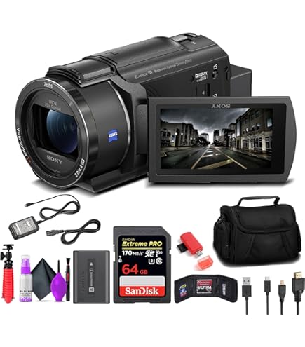 Amazon.com : Sony FDR-AX43A UHD 4K Handycam Camcorder Bundle with