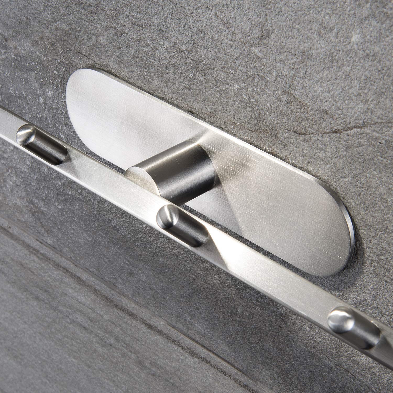 ZUNTO - Perchero autoadhesivo de acero inoxidable con 4 ganchos para cuarto de baño o cocina