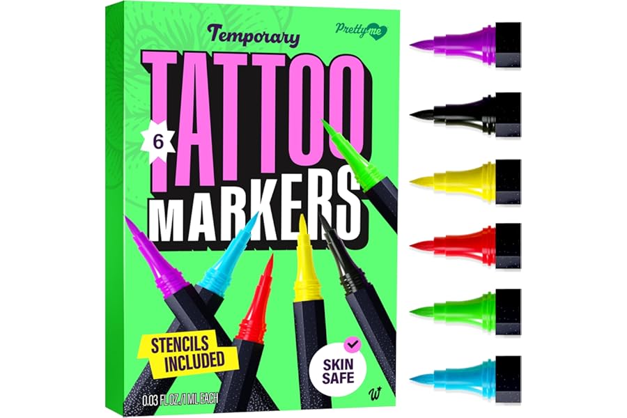 Pretty Me Temporary Tattoos Markers – Henna Body Tattoo Kit for Girls & Adults – Skin Pens for Teen Girl Gifts Trendy Stuff – 12 + Year Old – Cool Birthday Gift Ideas Teens 12 13 14 15 16 17 18 Tween
