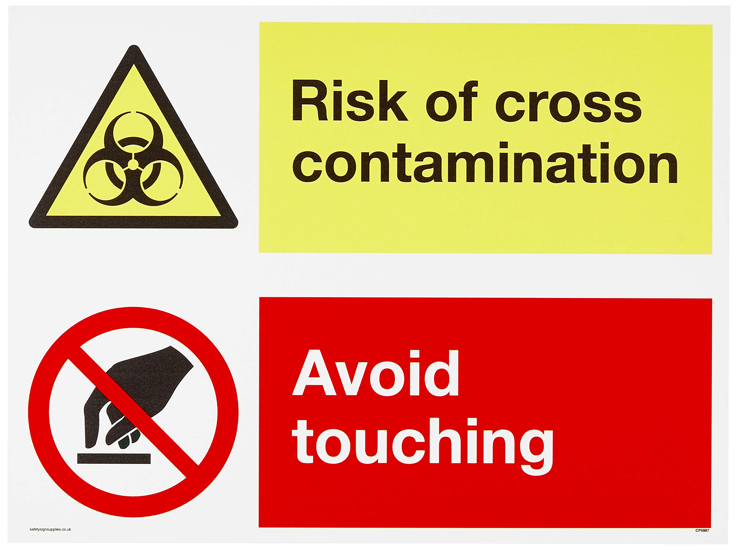 Dual sign Risk of cross contamination Ensure this shared surface is cleaned before & after use