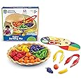 Learning Resources Super Sorting Pie - 68 Pieces, Ages 3+ Toddler Fine Motor Toy, Preschool Learning Games, Develops Counting and Color Recognition, Pretend Play Food, Kids Tweezers