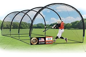 ORIENGEAR Baseball Batting Cage 13/20/30ft for Backyard, Baseball Training Equipment Netting Cages, Golf Softball Baseball Nets for Batting with Frame and Net, Hitting and Pitching Practice