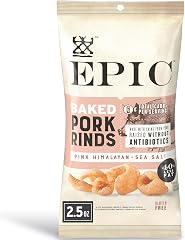 EPIC Provisions Pink Himalayan Sea Salt Baked Pork Rinds, 2.5 oz | 40% Less Fat Than Leading Fried Rinds, Antibiotic-Free Por