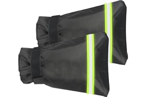 Kijamilee Outdoor Faucet Covers for Winter Freeze Protection, 9.8"X7.1" Upgraded Thicken Hose Bib Covers, Reusable Spigot Covers Winter Insulated for Outside Faucet with Reflective Strip, 2 Pack Black